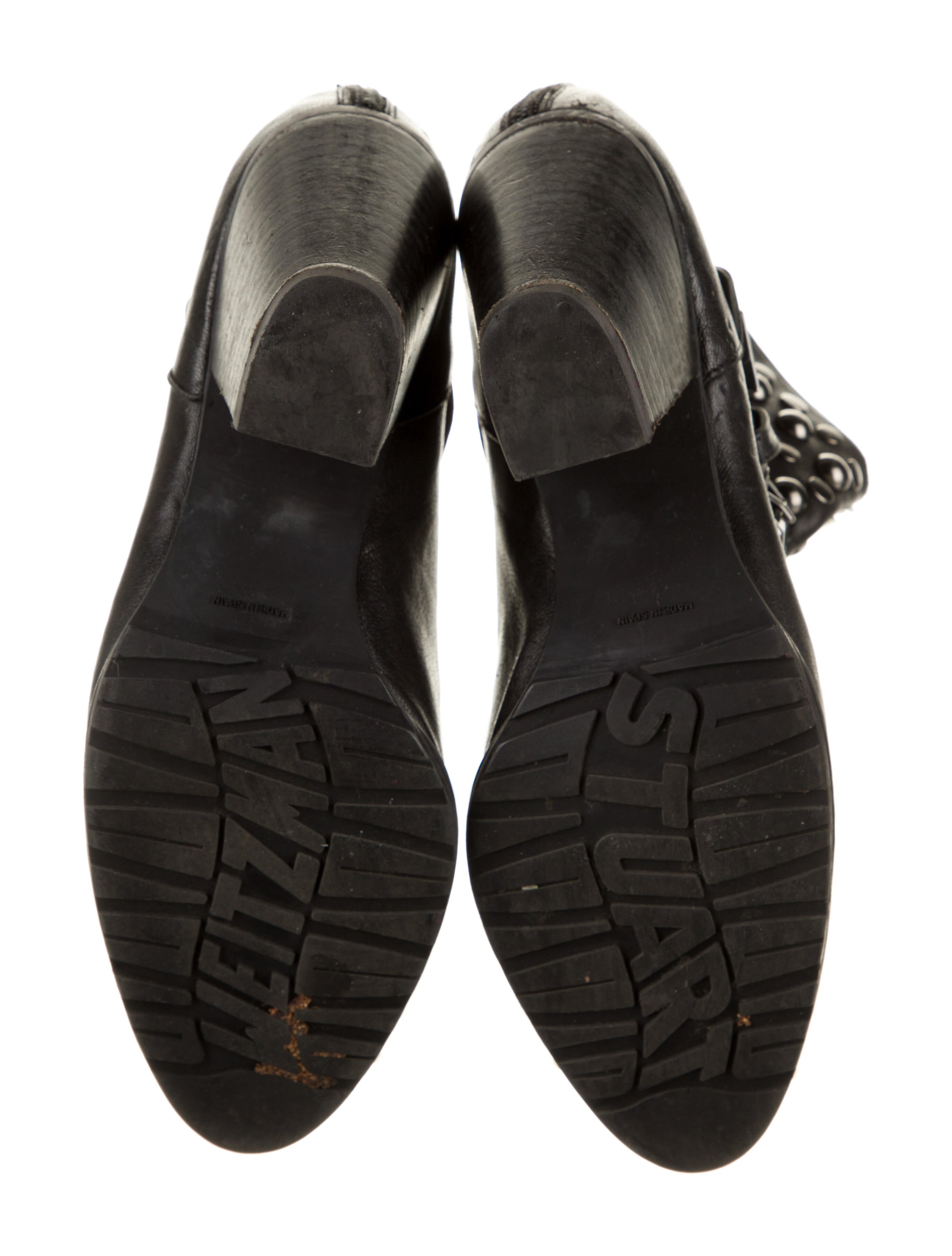 Stuart Weitzman Leather Studded Accents Western Boots